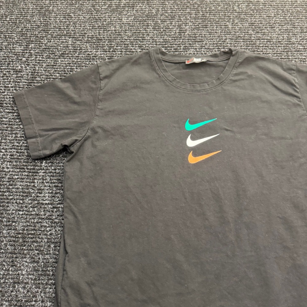 Nike Mens Triple Swoosh Graphic T-Shirt Black XXL Short Sleeve Crew Neck Tee - Picture 8 of 12